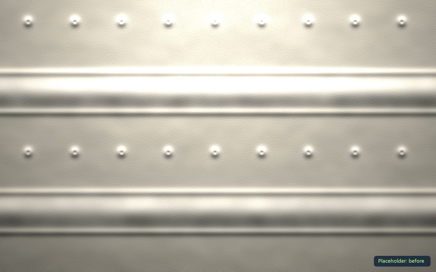 Ceiling joints showing ridges under side light