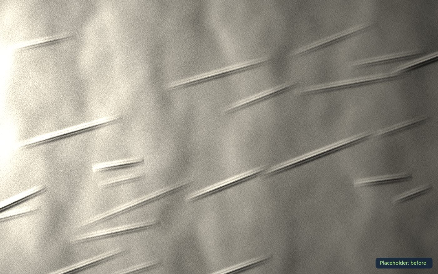 Trowel ridges across a wall before sanding