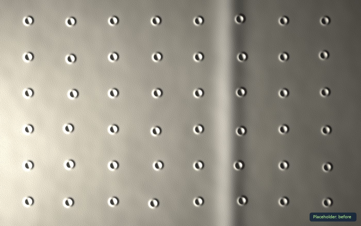 Wall with screw pops before sanding